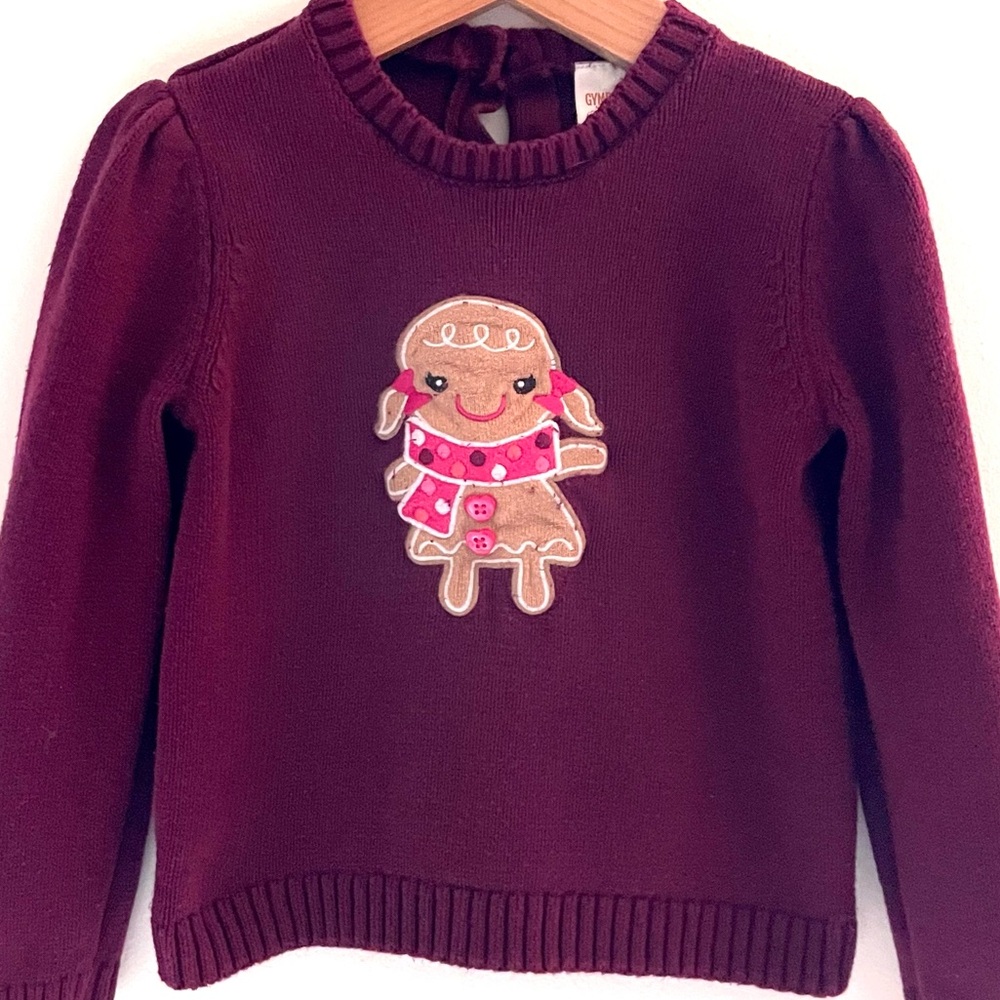5/$30💥Gymboree Gingerbread Girl Holiday Pullover Sweater, Plum Purple, Cotton